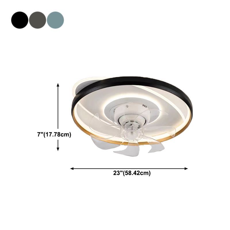 Nordic Style Ceiling Fan Lamp Circle Shape Colorful LED Ceiling Fan Light for Living Room