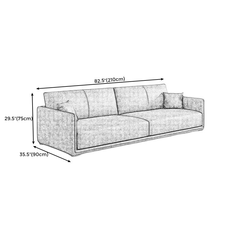 Contemporary 3-seater Sofa Sewn Pillow Back Couch for Living Room