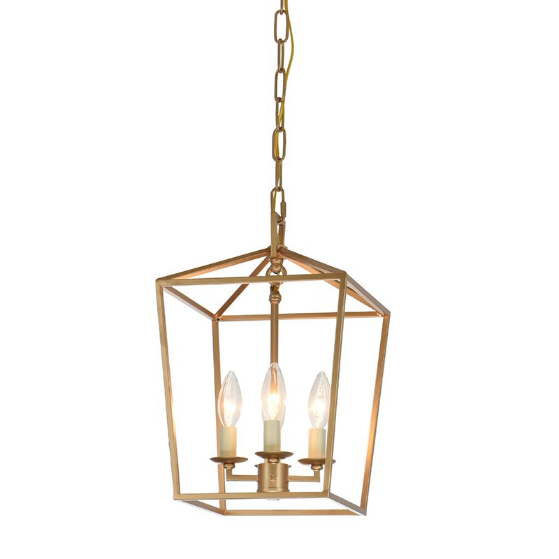 4-Light Cage Pendant Lighting Industrial Metal Hanging Chandelier with Candle Design