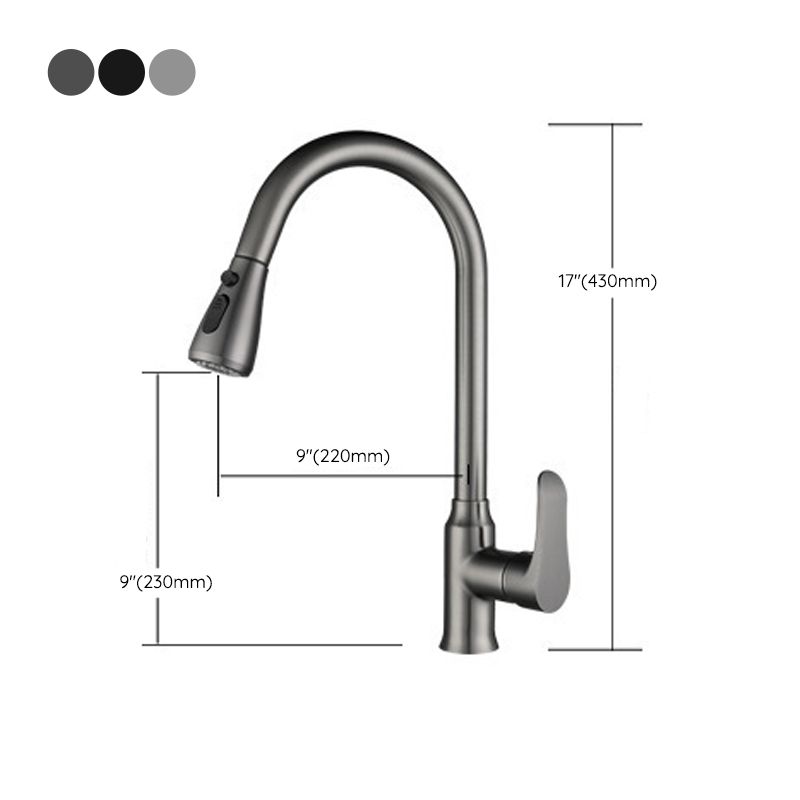 Modern 1-Handle Faucets Pull down Copper with Water Dispenser Standard Kitchen Faucets