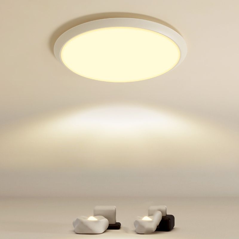 Single White Modernism Flush Mount Lighting Round Ceiling Light for Foyer