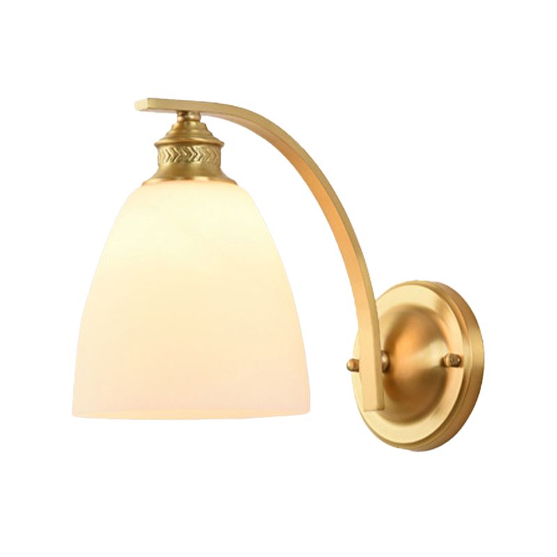 Modern Bell Vanity Lamp Glass Vanity Wall Lights in White for Bathroom