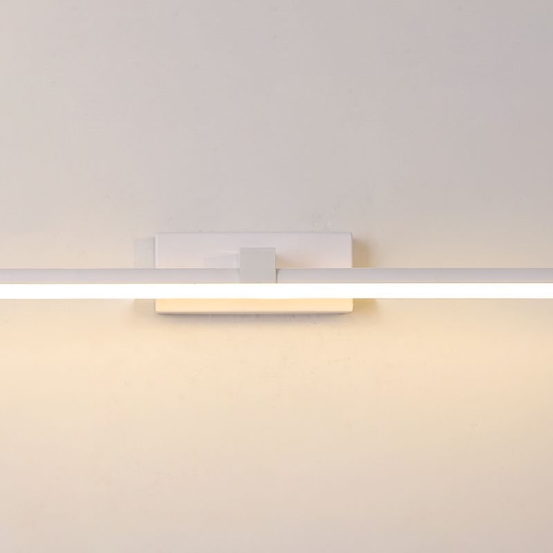 Elongated Bathroom Wall Mounted Light Fixture Metal LED Simple Wall Mounted Lighting in White