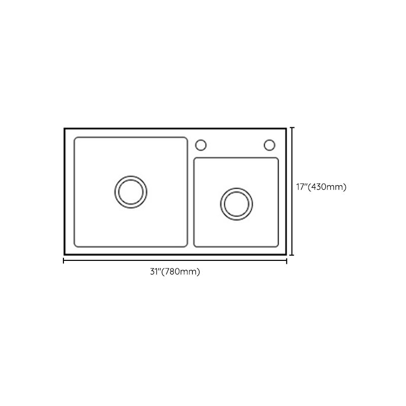 Contemporary Quartz Kitchen Sink Rectangle Shape Kitchen Sink with Double Sinks