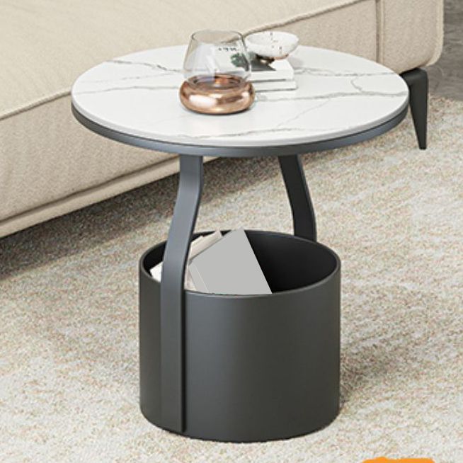 Contemporary Night Table Open Storage Bed Nightstand for Bedroom