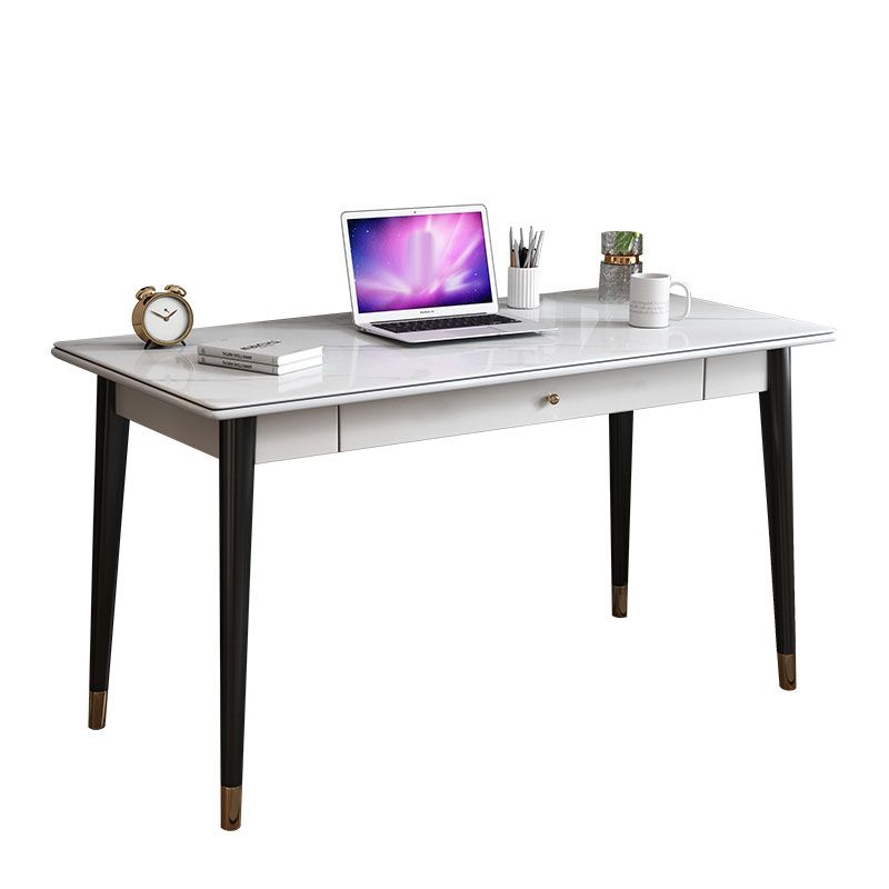 23" Wide Contemporary Writing Desk White Rectangular Office Desk