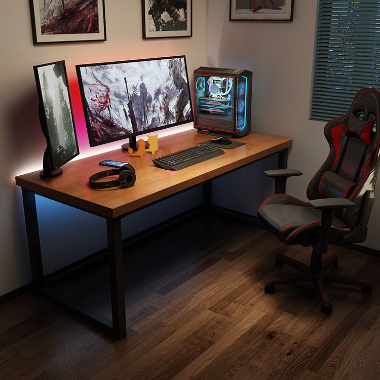 Rectangular Shaped Computer Desk Brown Writing Desk for Home