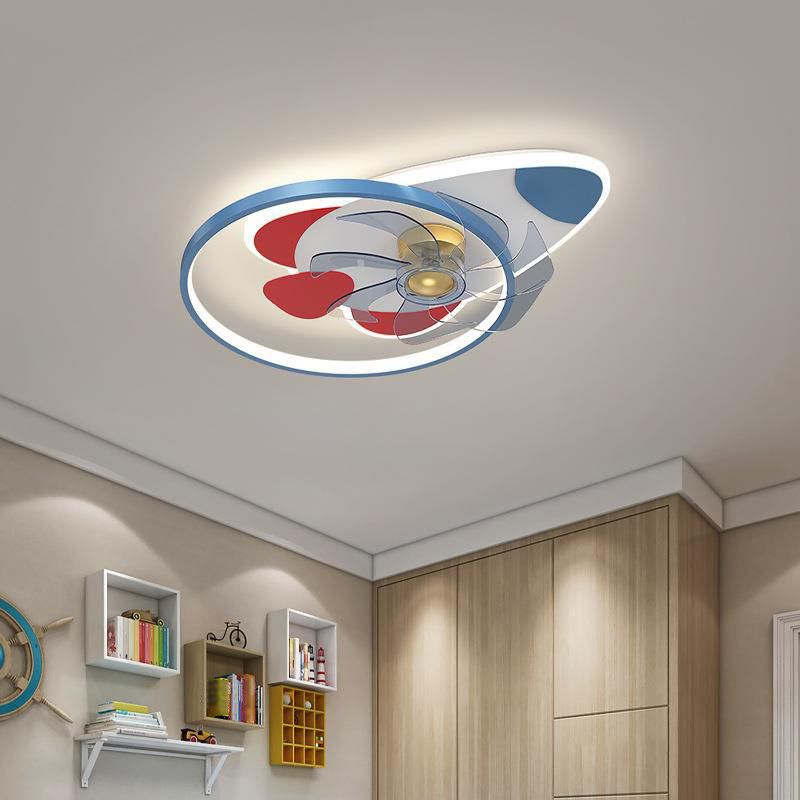 Modern Single Polished Ceiling Fan Lamp Unique Ceiling Fan Light for Dining Room