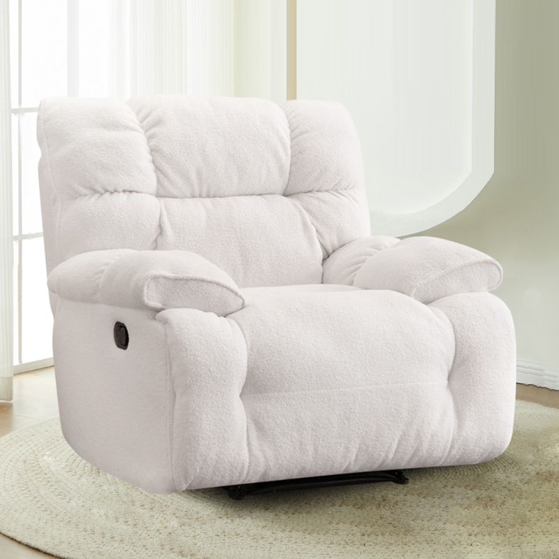 Contemporary Tufted Back Standard Recliner in Microsuede/Wool