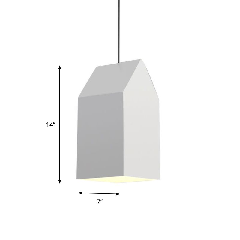 Nordic 1-Light Hanging Lamp Kit White House Ceiling Pendant Light with Metal Shade