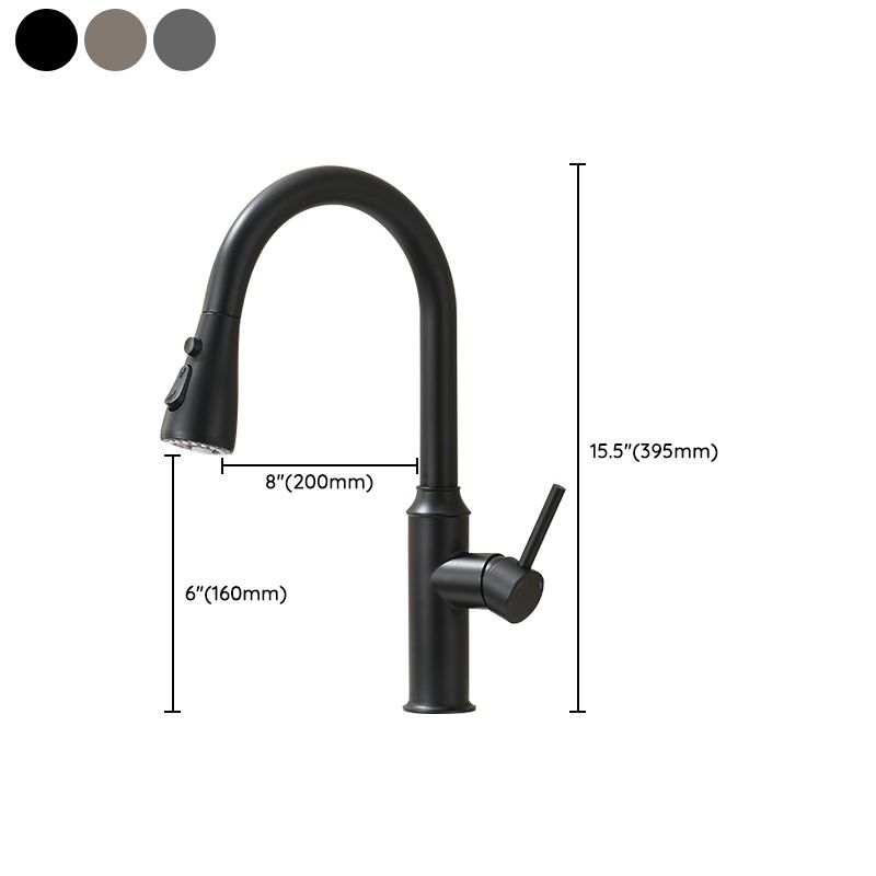 Modern Pull Out Single Rotary Switch Kitchen Faucet High Profile Faucet