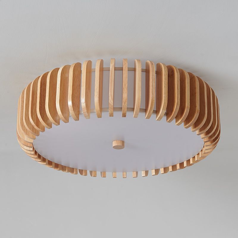 Japanese Style Wooden Ceiling Light Round Shape Ceiling Lamp for Bedroom