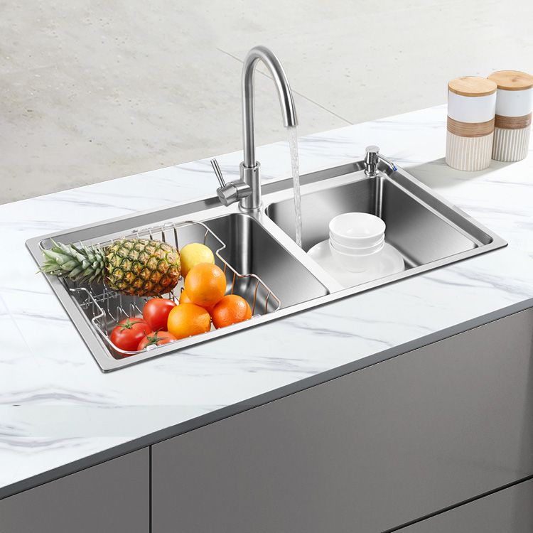 Stainless Steel Kitchen Sink Overflow Hole Design Kitchen Double Sink