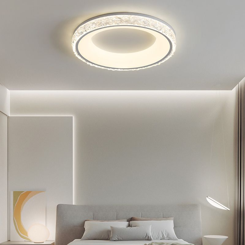 Modern LED Ceiling Light White/Black Flush Mount Lighting for Foyer