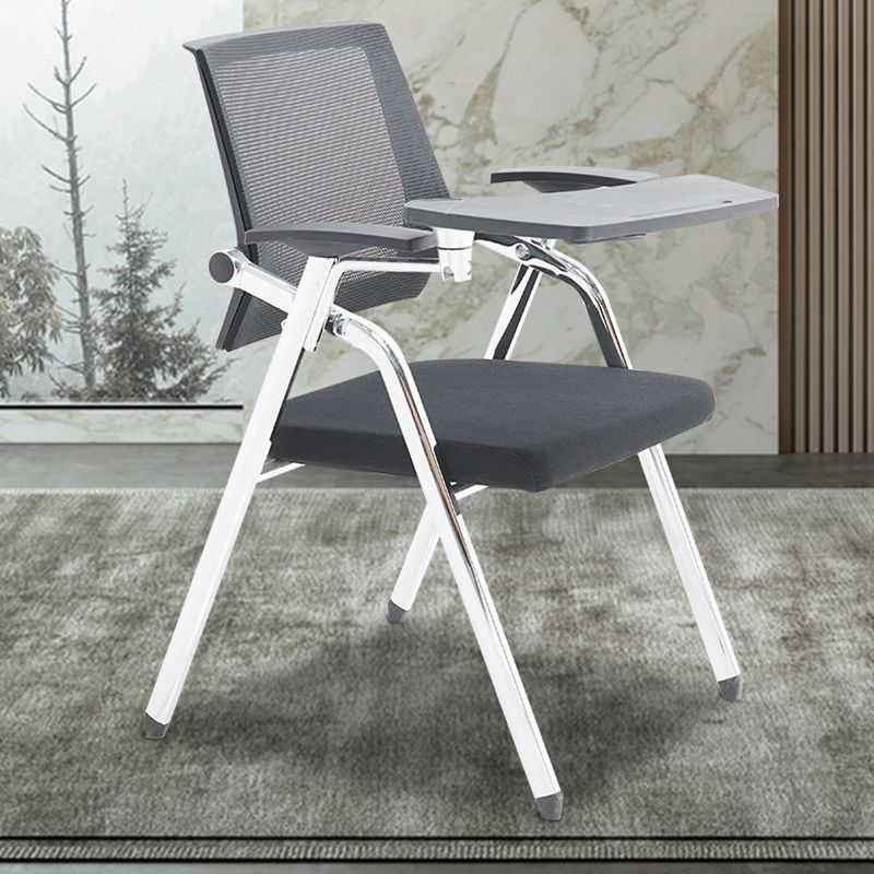 Mesh Mid Back Conference Chair Contemporary Fixed Arms Folding Chair