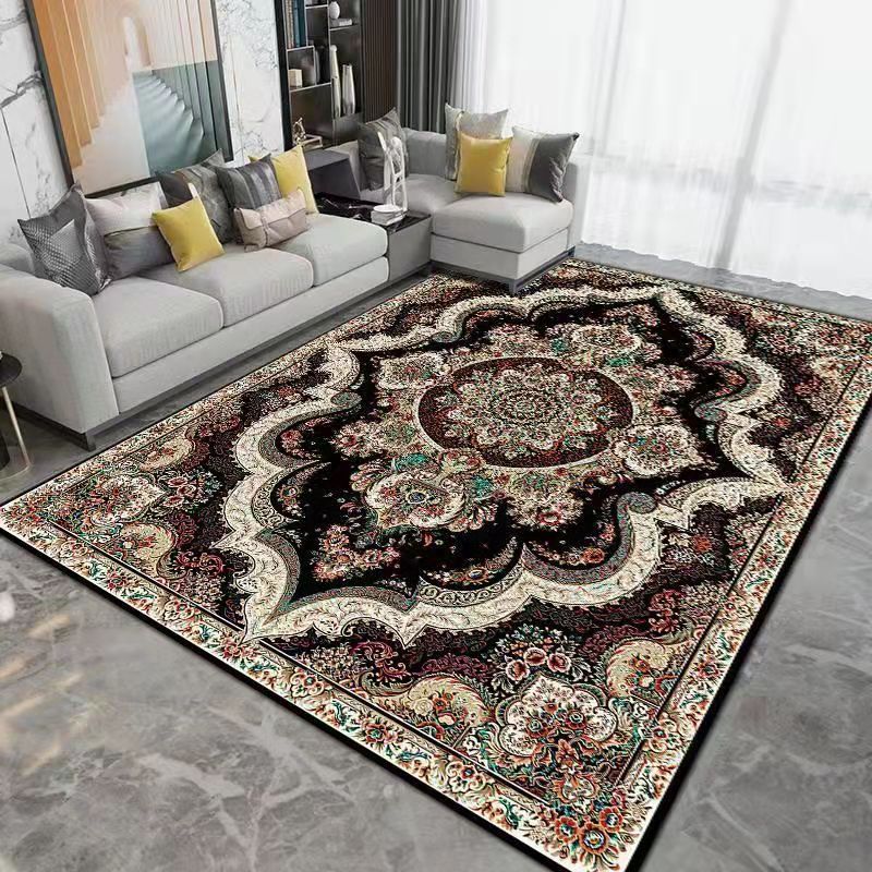 Blue Traditional Carpet Polyester Graphic Carpet Washable Carpet for Home Decoration