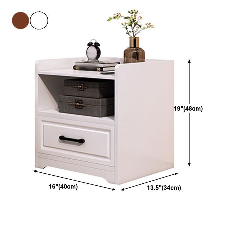 Modern Imitation Wood Nightstand Drawer Storage Accent Table Nightstand