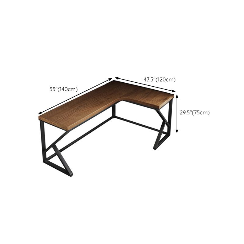 29.25 Inch H Modern Office Desk L-Shape Solid Wood Writing Desk