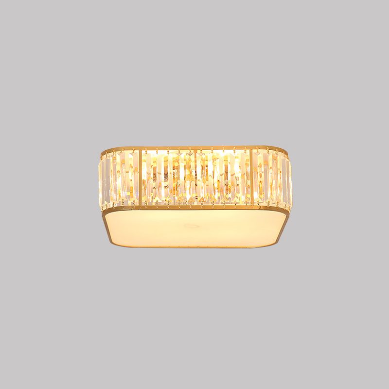 Square Flush Mount Modernism Crystal Ceiling Light Fixture for Bedroom