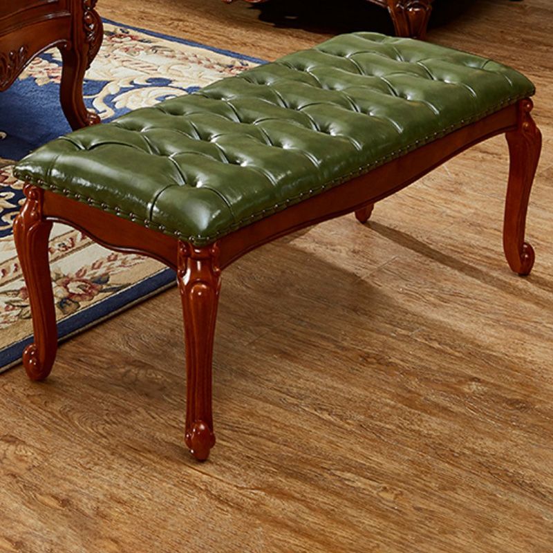 Rectangle 15.7" Wide Entryway Bench Traditional Upholstered Seating Bench with Nailheads