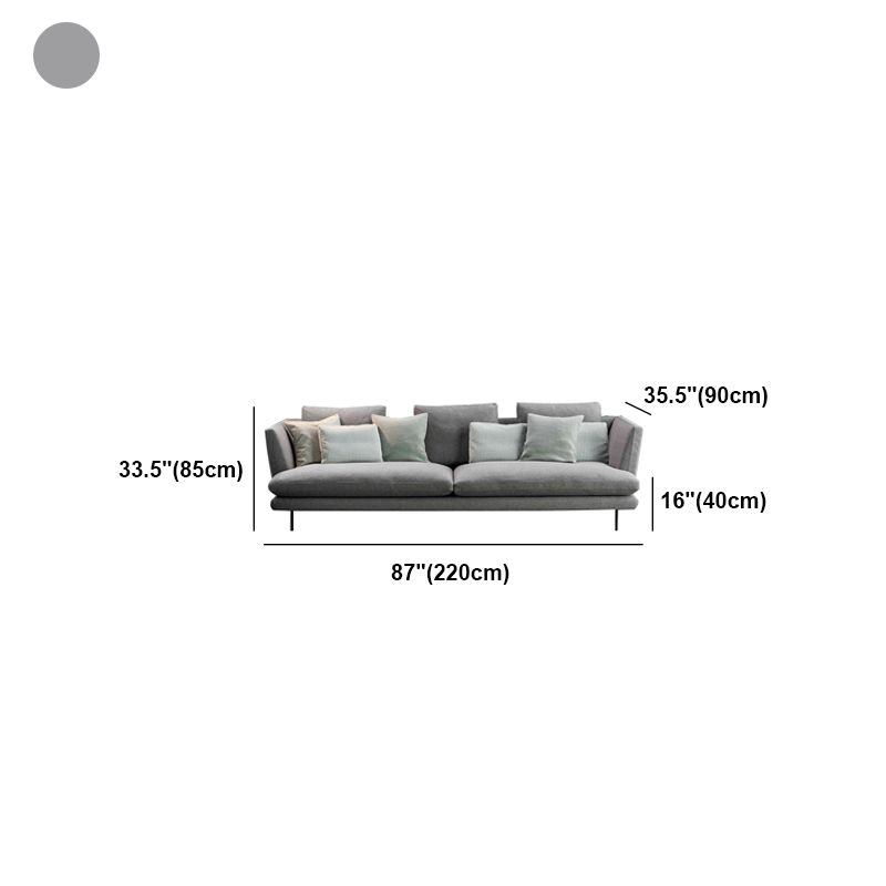 Modern Light-grey Pillows Top Seating Standard Square Arm Sofa