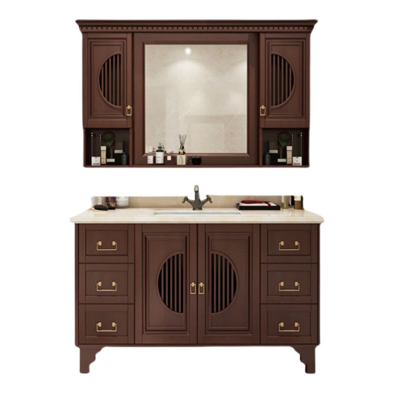 Traditional Sink Vanity Bathroom Vanity Cabinet with Mirror Cabinet