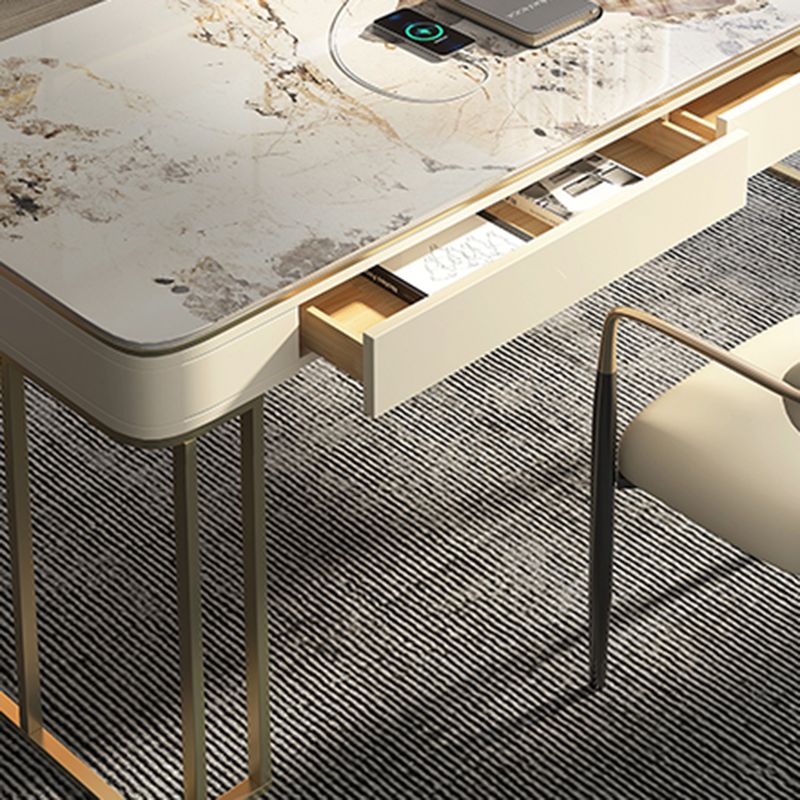 Rectangular Shaped Modern Office Table Stone Writing Desk for Office