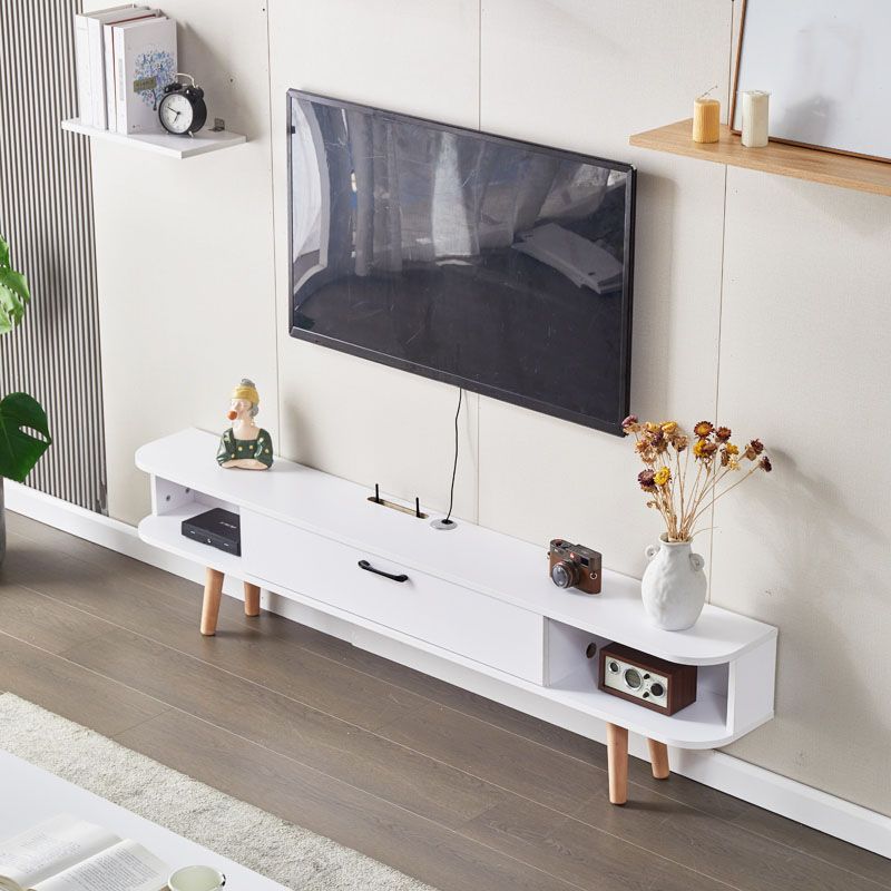 Wooden Media Console TV Stand Contemporary TV Media Stand with Door