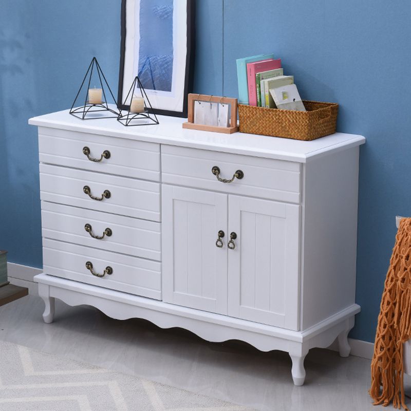 Contemporary Matte Finish Storage Chest Horizontal Solid Wood Combo Dresser