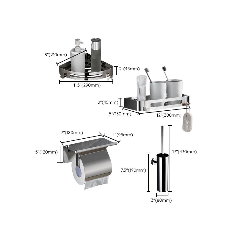 Modern Bathroom Accessories Hardware Set Silver Bathroom Hardware Set