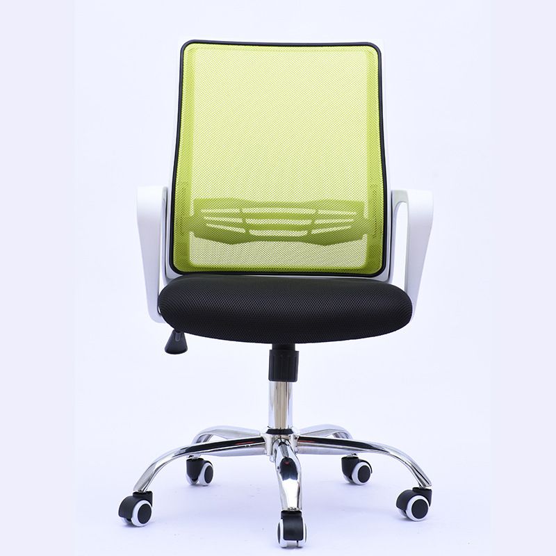 Modern Wheels Arm Chair Microfiber Conference Mid-Back Swivel Chair