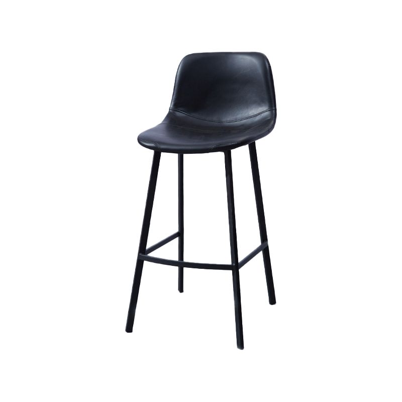 Modern Footrest Coffee Shop Stool Matte Finish Upholstered Bar Stools