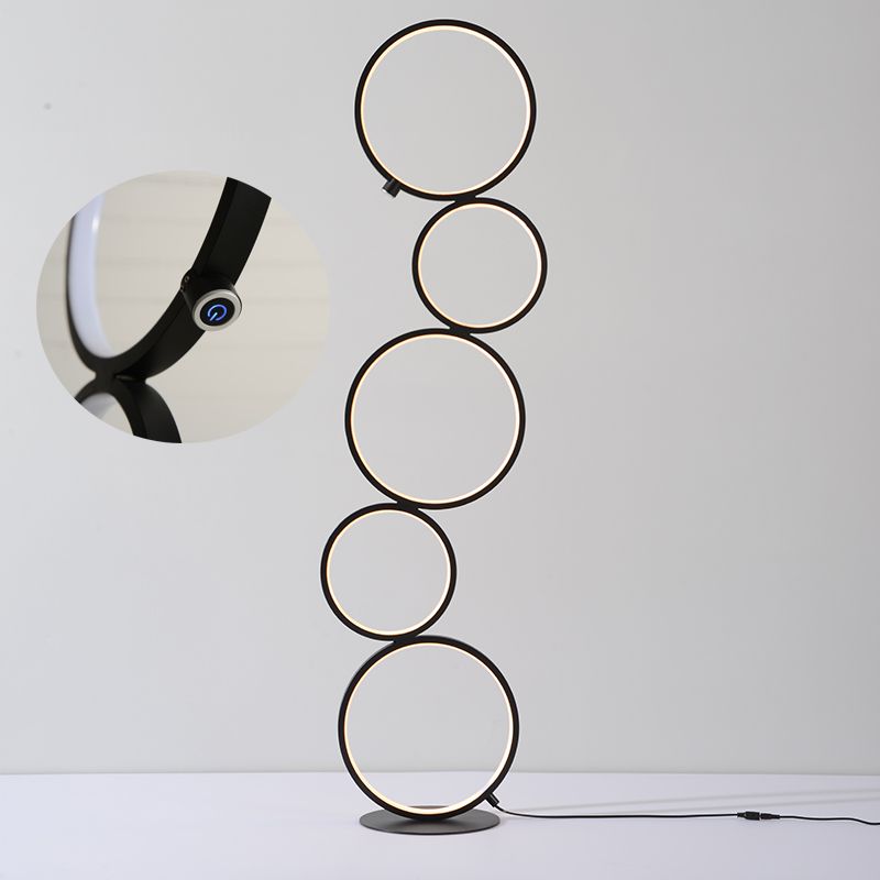 Metal Multi-Ring Floor Light Simplicity LED Standing Lamp for Living Room