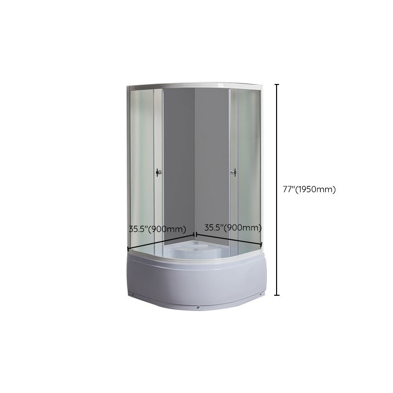 Tempered Glass Shower Enclosure Corner Round Clear Glass Shower Kit