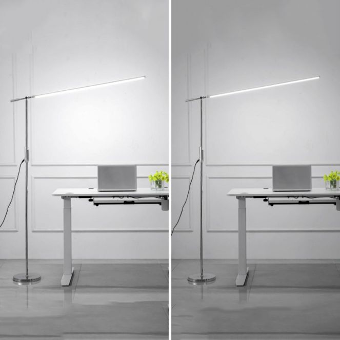 Lampada da pavimento in metallo lineare moderno LED LED LEGGE LEGGE con giuntura regolabile