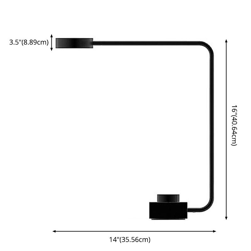 Angle d'angle droit d'étude en aluminium lampe à recharge nordique métallique Lumière avec bouton de puissance