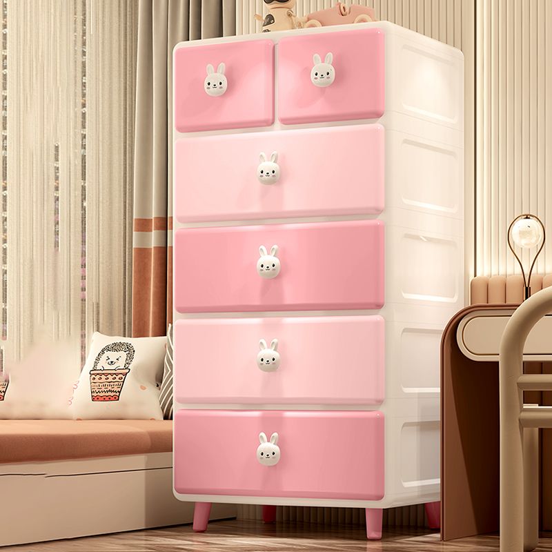 Ultra Modern Vertical Kids Dresser Set Plastic Kids Furniture with Drawers for Bedroom