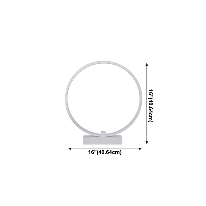 1 Leichter Kreis Tisch Licht Modernismus Metall Nachttischlampen für Schlafzimmer in Weiß