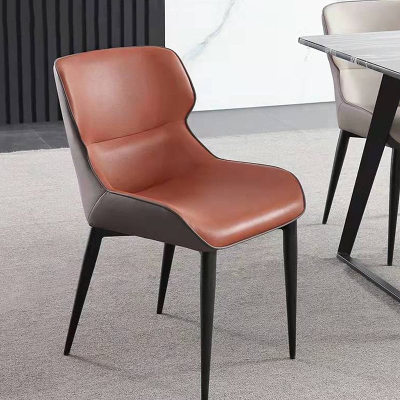 Dining Room Armless Chairs Modern Faux Leather Kitchen Chair for Home