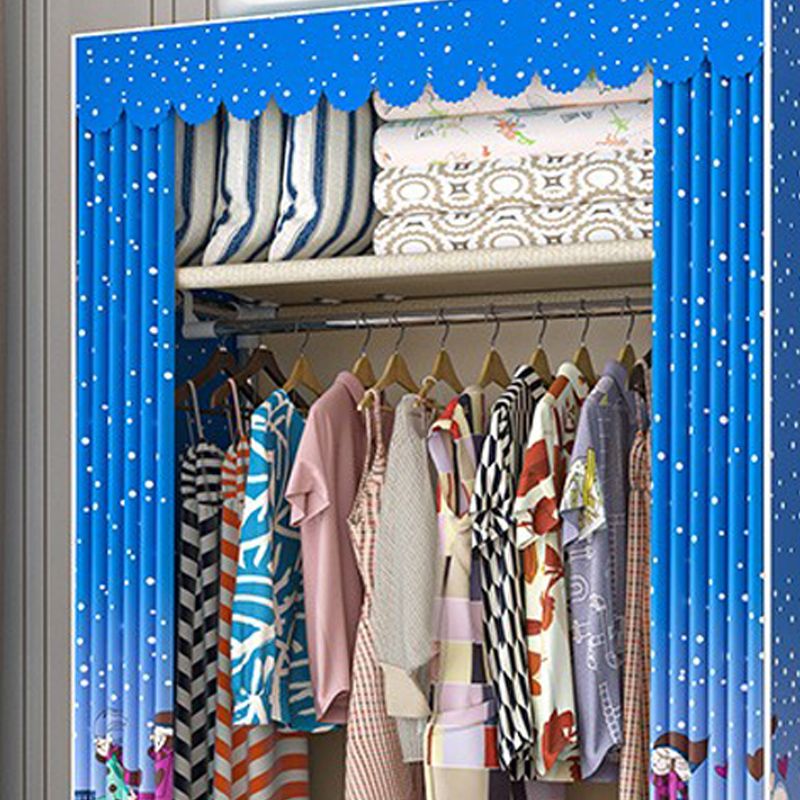 Steel Wardrobe Closet with Legs Modern Wardrobe Armoire with Shelves