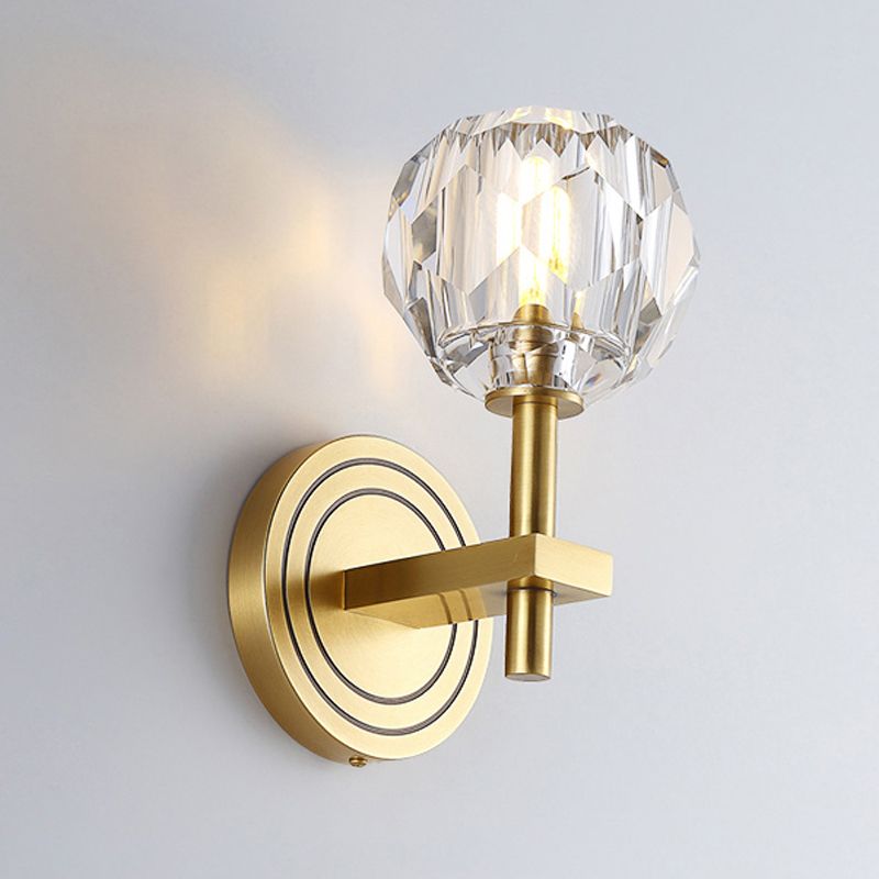 Luxury Style Crystal Wall Light Fixture Ball Shape Wall Lamps for Living Room