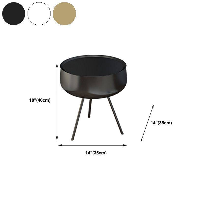 Modern Metal Night Table Legs Included Round Nightstand for Bedroom