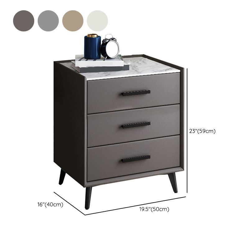 Contemporary Night Table Storage Accent Table Nightstand with 2/3 Drawers for Home