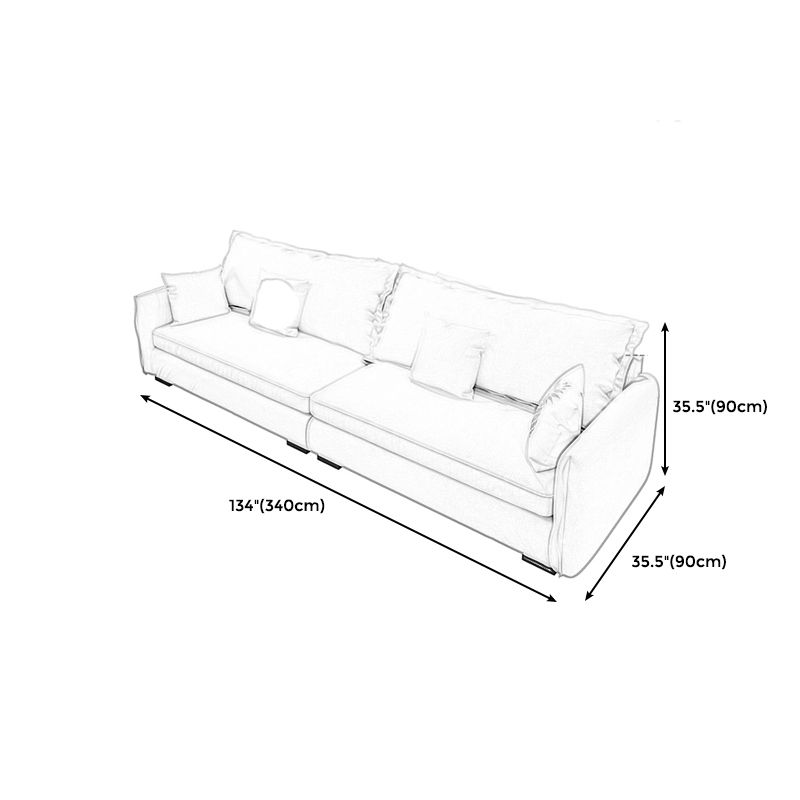 Modern Cushions Standard Sofa 35.43"High Square Arm Sofa, Beige