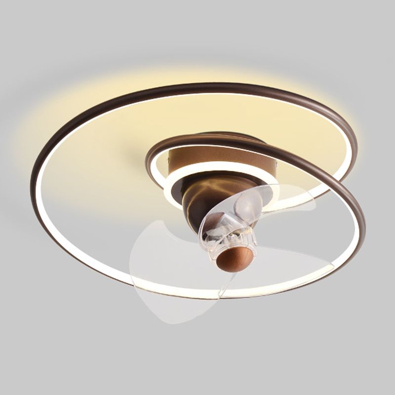 Contemporary Golden/Black/Brown Ceiling Fan Lamp LED Unique Ceiling Fan Light for Bedroom