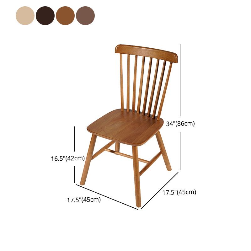 Wood Industrial Kitchen Dining Room Chair Slat Back Side Chair