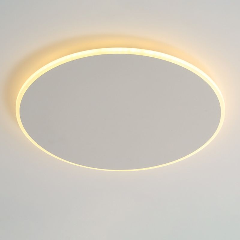 Single White Modern Flush Mount Lighting LED Ceiling Light for Bedroom