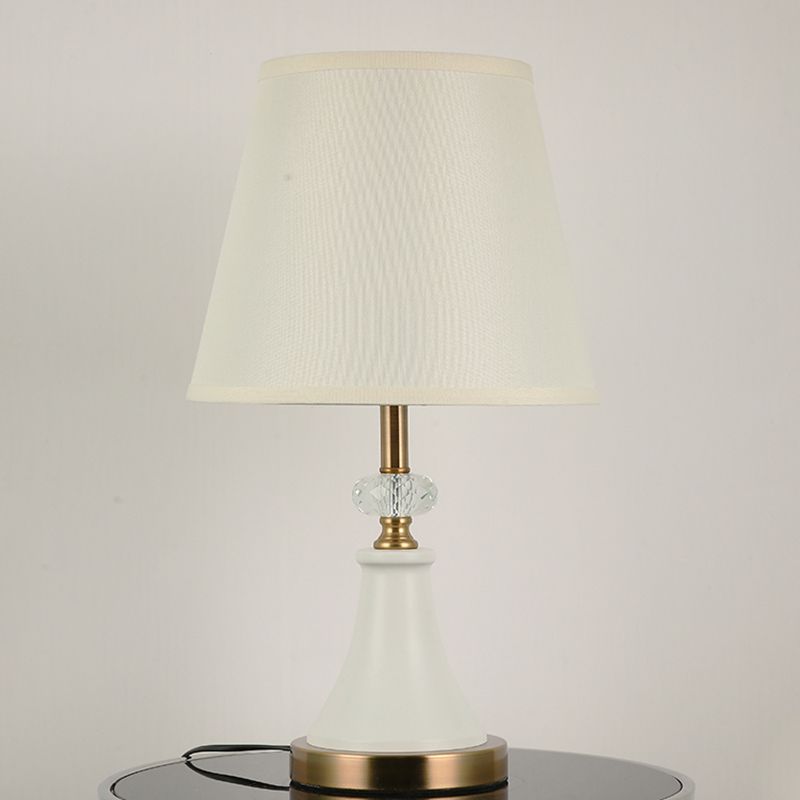 Modern Simple Metal Table Lamp Acrylic Shade Cylinder Shape Bulb Table Light for Bedroom