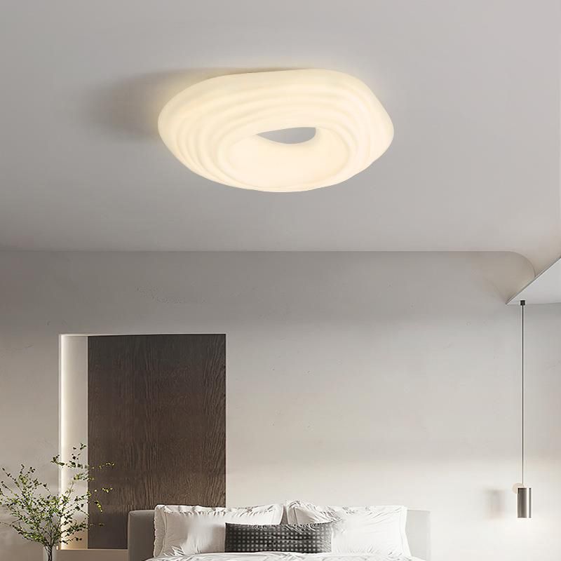 White Shaded Flush Mount Lighting Modernism LED Ceiling Light for Foyer