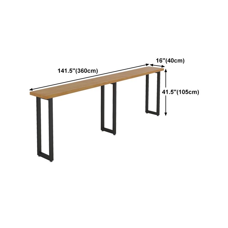 Solid Wood Bar Table Industrial Bar Dining Table with 3 Legs in Black